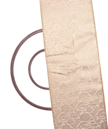 Off White Colour Floral Design Banarasi Brocade Silk Fabric